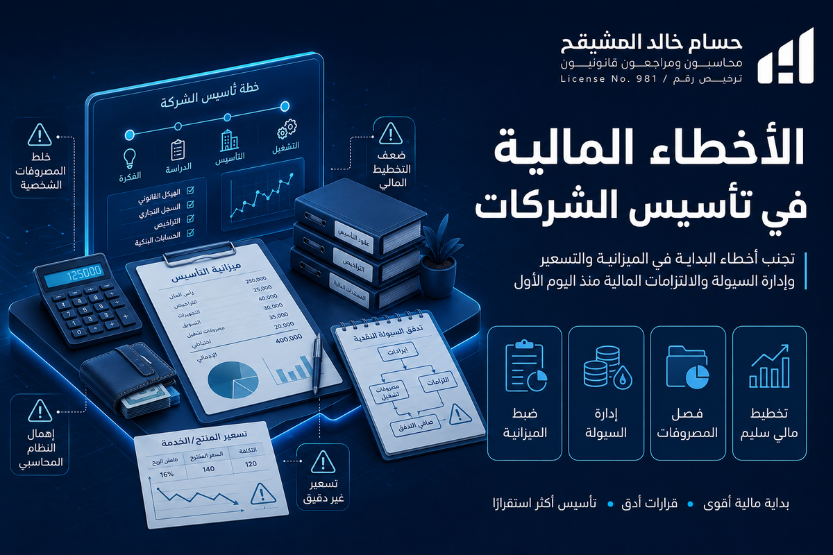 الأخطاء المالية في تأسيس الشركات 